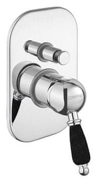 SAPHO KIRKÉ BLACK ugradbena miješalica za tuš, 2 izlaza, crna ručka, kromirana završna obrada