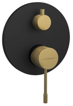 SAPHO SOLARIS ugrađena tuš mješalica, 2 izlaza, crna/zlatna mat