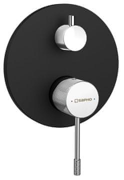 SAPHO SOLARIS ugradbena crna mat/chrom tuš miješalica, 2 izlaza