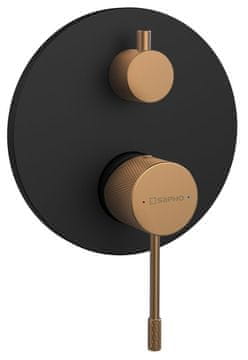 SAPHO SOLARIS Ugradna Crno/Bakrena Tuš Baterija, 2 Izlaza, Mat Završi