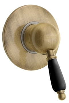 SAPHO KIRKÉ BLACK Ugradbena Retro Tuš Baterija s Crnom Ručkom, Bronza