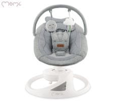 MoMi Pearl 2u1 ljuljačka/kolijevka za bebe, 360°, Bluetooth, siva