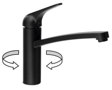 SAPHO LISON mat crna kuhinjska slavina, stojeći model