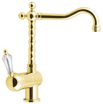 SAPHO Kuhinjska miješalica KIRKÉ CRYSTAL sa Swarovski kristalom, zlatna retro slavina