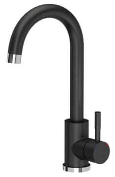 SAPHO Crna Granit Kuhinjska Miješalica SAMONA s Rotirajućim Izljevom, Visina 320 mm