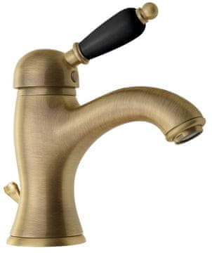 SAPHO KIRKÉ BLACK Umyvadlová Slavina s Crnom Ručkom i Bronzom