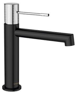 SAPHO SOLARIS Slavina za umivaonik, Mat Crna/Krom 200mm, Industrijski dizajn, SAPHO