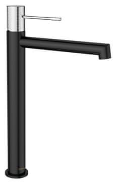 SAPHO SOLARIS visoka crno-kromirana umivaonička slavina, mat završna obrada