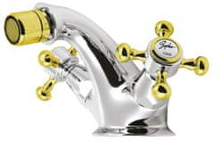 SAPHO ANTEA Bidetska Slavina s Ispustom, Krom/Zlato, Retro Stil