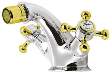 SAPHO ANTEA Bidetska Slavina s Ispustom, Krom/Zlato, Retro Stil