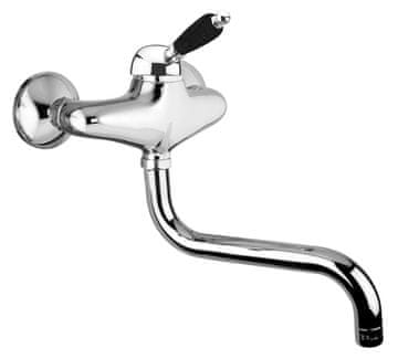 SAPHO KIRKÉ BLACK zidna mješalica, crna ručka, kromirana završna obrada