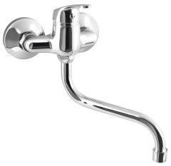 SAPHO AQUALINE 35 Zidna Slavina s Okruglim Izlivom, Kromirana, 100mm Razmak