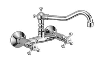 SAPHO ANTEA Zidna Miješalica s Rotirajućim Izljevom, Kromirana Retro Baterija