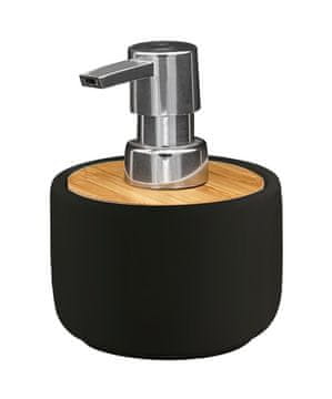 SAPHO Elegantni crni dozator sapuna za postavljanje, bambus i keramika