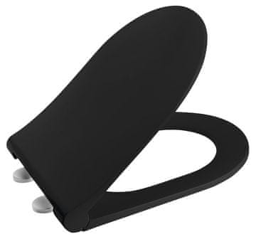 SAPHO WC sjedalo SAPHO SLIM crna mat s mekim zatvaranjem
