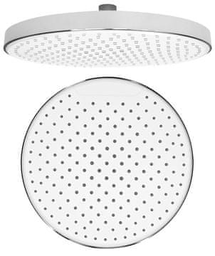 SAPHO Glava Tuša 255mm, Silikonske Mlaznice, ABS/Chrom/Bijela, AntiCalc Technology