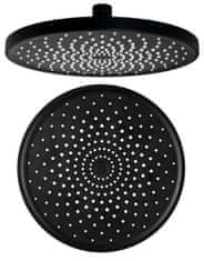 SAPHO Kružna tuš glava 220 mm, mat crna, silikonske mlaznice, ABS plastika