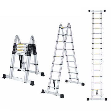 MXM 2u1 teleskopske ljestve sa zglobom - 7,2 m, aluminijske