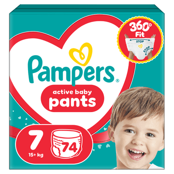 Pampers Pants pelene hlačice, Veličina 7, 15 kg +, 74 komada