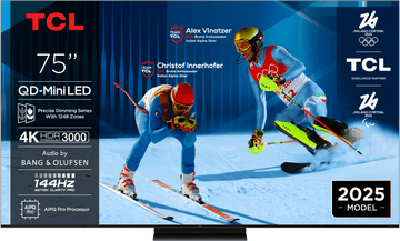 TCL 75C71K TV, 190 cm (75), 4K QD-Mini LED HDR Premium, Google TV, 144Hz, Bang &amp; Olufsen zvuk