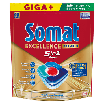 Somat Excellence Kapsule za perilicu posuđa, 65 komada
