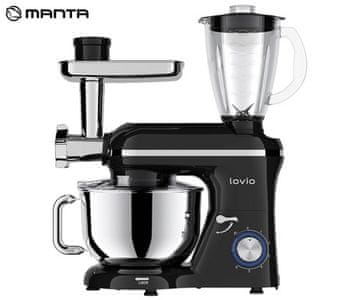 Manta Lovio LVSTM02P ChefAssistant Plus multipraktik, 6,2 L, nehrđajući čelik, 1900 W, crni (Premium Black) + pribor