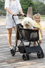 Qplay Bobbie kolica za pse i mačke, odvojiva košara, do 22 kg, crna (QP10C)