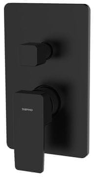 SAPHO TURSI crna mat ugradna tuš baterija, 2 izlaza, rotacijski preklopnik