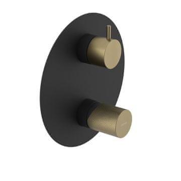 SAPHO ULTRATAP ugradbena crna/zlatna tuš miješalica - 3 izlaza, rotacijski preklopnik