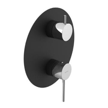 SAPHO ULTRASAN Ugradbena Tuš Baterija, 3 Izlaza, Crna Mat/Krom, Rotacijski Prekidač