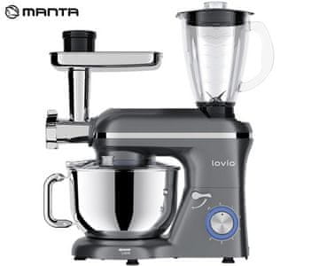 Manta Lovio LVSTM02P ChefAssistant Plus multipraktik, 6,2 L, nehrđajući čelik, 1900 W, titanijsko siva + pribor