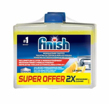 Finish Lemon tekućina za čišćenje perilice posuđa, 2x250ml