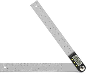 Netscroll Digitalno kutno ravnilo s zaslonom za precizno mjerenje u kućnim i profesionalnim projektima, 360°, Ruler