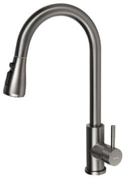 SAPHO MIKELA Kuhinjska Miješalica s Izvlačnom Tušem, Crni Metal Seksi Efekt