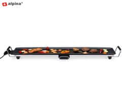 Alpina Teppanyaki električna ploča za roštilj, 87x23 cm, podesiva temperatura, 1800 W, crna