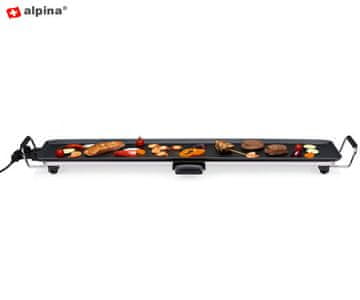 Alpina Teppanyaki električna ploča za roštilj, 87x23 cm, podesiva temperatura, 1800 W, crna