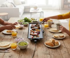 Alpina Teppanyaki električna ploča za roštilj, 87x23 cm, podesiva temperatura, 1800 W, crna