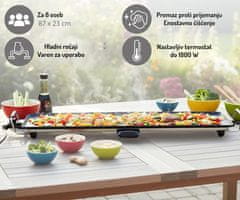Alpina Teppanyaki električna ploča za roštilj, 87x23 cm, podesiva temperatura, 1800 W, crna