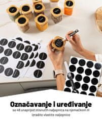 Deco Haus Četvrtaste posudice za začine s etiketama za začine – set od 10 komada – set posudica za začine s drvenim poklopcem, set staklenki za pohranu vaših začina, spremnici za začine – Spice jars