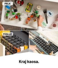Deco Haus Komplet od 36 staklenke za začine s crnim aluminijskim poklopcima na odvrtanje – Komplet za začine s naljepnicama, lijevkom, četkom za čišćenje, olovkom –Prazne staklene posude za pohranu i dozator