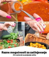 Deco Haus Posude za začine s poklopcem od nehrđajućeg čelika – Set od 12 kom – Različiti nastavci za posipanje, lijevak, četkica, etikete i kredna olovka – Savršeno za naše 2 police za začine – 120 ml