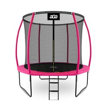 Aga SPORT EXCLUSIVE Trampolin 250 cm Ružičasta + zaštitna mreža + ljestve