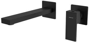 SAPHO Ugradbena mat crna slavina CUBEMIX za umivaonik