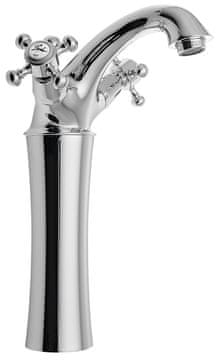 SAPHO Visoka Slavina za Umivaonik ANTEA s Izljevom, Retro Stil, Krom Završna Obrada