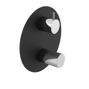 SAPHO ULTRATAP podžbukna miješalica za tuš, 2 izlaza, okret. preklopnik, crna mat/krom