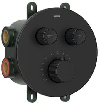 SAPHO SMART SELECT ugradbeni termostatski tuš s 2 izlaza, crna mat