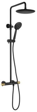 SAPHO SOLARIS termostatska tuš stijena, mat crna/zlatna
