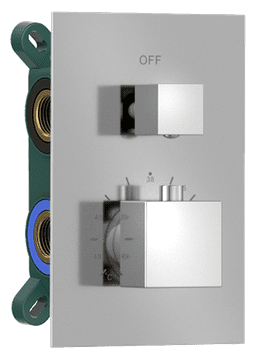 SAPHO Podžbukna termostatska tuš miješalica s kutijom, 2 izlaza, kromirana