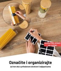 Deco Haus Komplet od 3 staklene posude za pohranu za višekratnu upotrebu s poklopcem od bambusa – Posuda za kolačiće, tjesteninu, suhu hranu, žitarice, kavu – 28,5 cm visine, 10 cm promjera