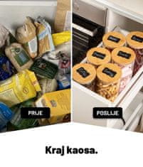 Deco Haus Višekratne staklenke za pohranu s bambusovim poklopcem, 6 komada – Hermetički zatvorene, prikladne za perilicu posuđa i mikrovalnu pećnicu – Za pohranu, kao staklenka za kekse, dekoraciju